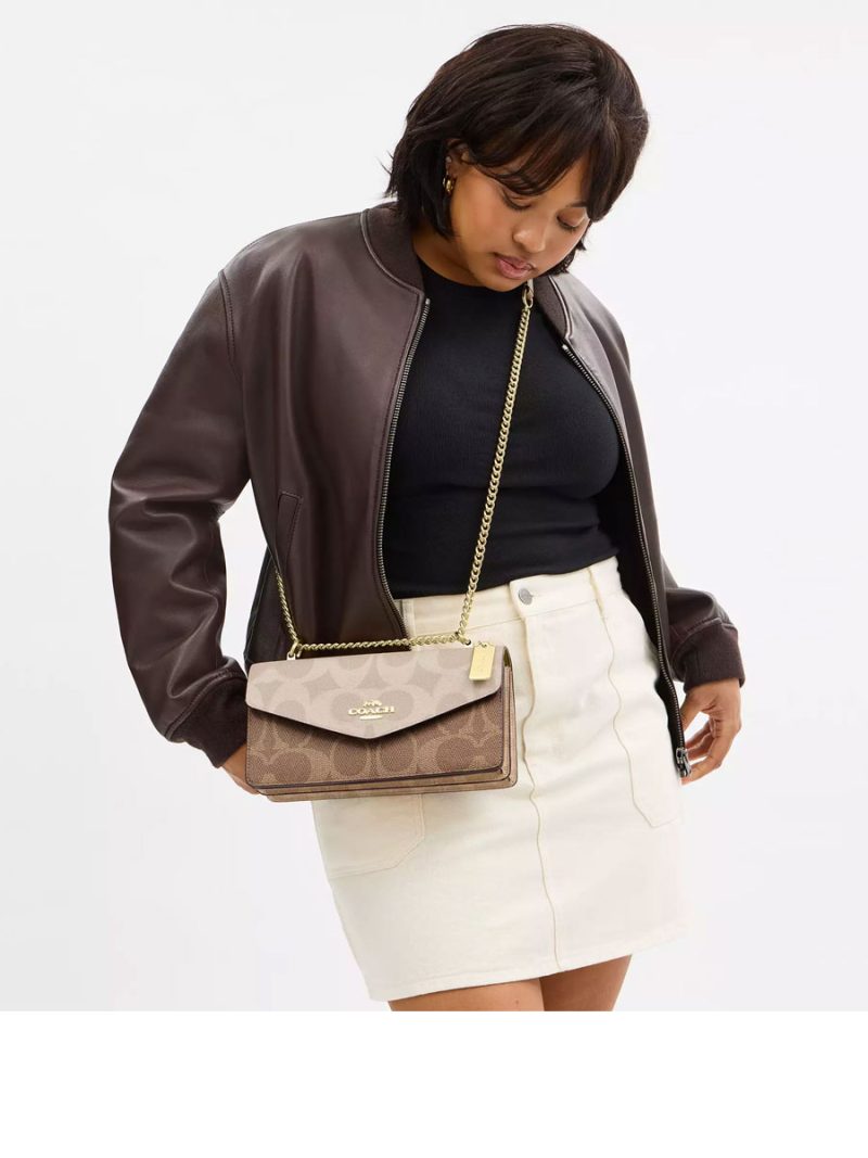 COACH Klare Envelope Crossbody Bag In Blocked Signature Canvas - Image 8