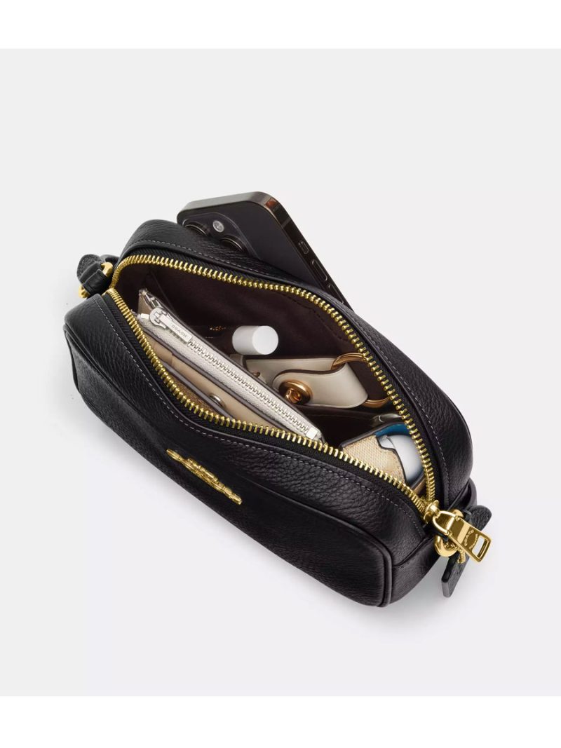 COACH Mini Jamie Camera Bag In Signature Canvas With Varsity Stripe - Image 3