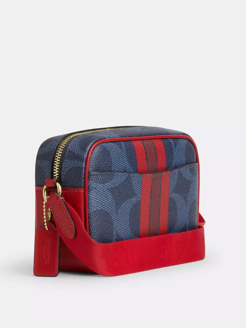 COACH Mini Jamie Camera Bag In Signature Canvas With Varsity Stripe - Image 4
