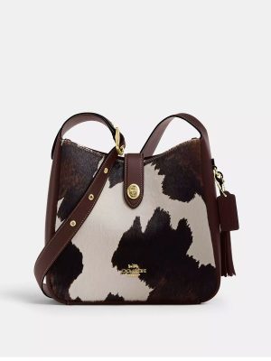 COACH Hadley Convertible Crossbody Bag With Cow Print And Tassel