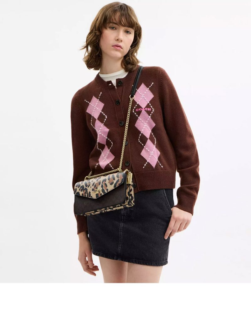 COACH Klare Envelope Crossbody Bag In Signature Canvas With Leopard Print - Image 7