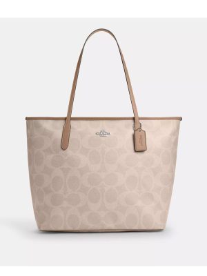 COACH Large City Tote Bag In Maxi Signature Canvas