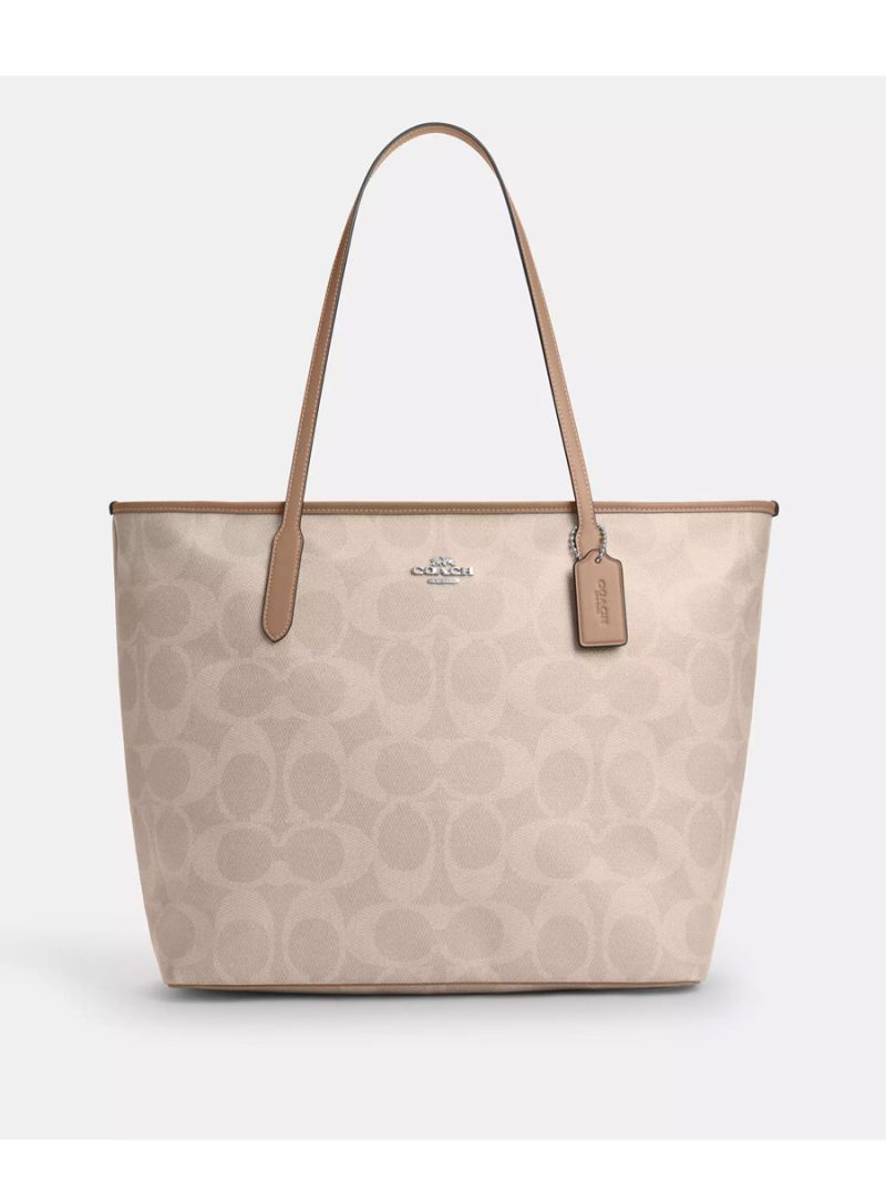 COACH Large City Tote Bag In Maxi Signature Canvas