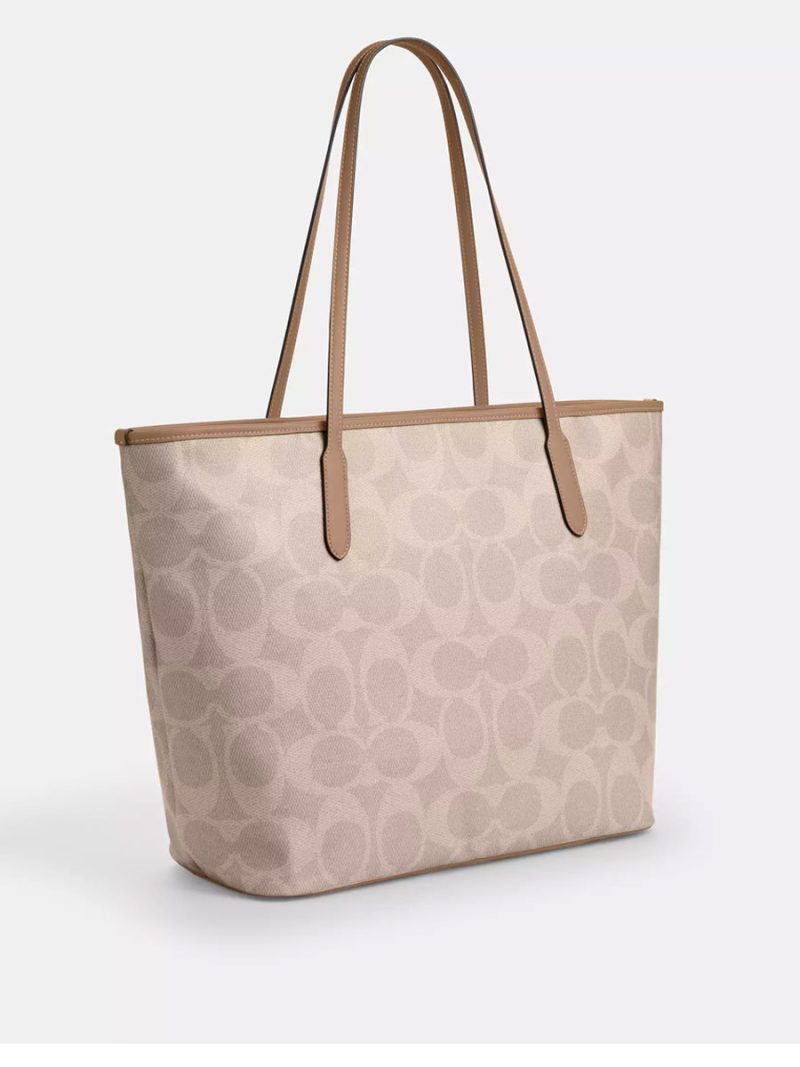 COACH Large City Tote Bag In Maxi Signature Canvas - Image 3