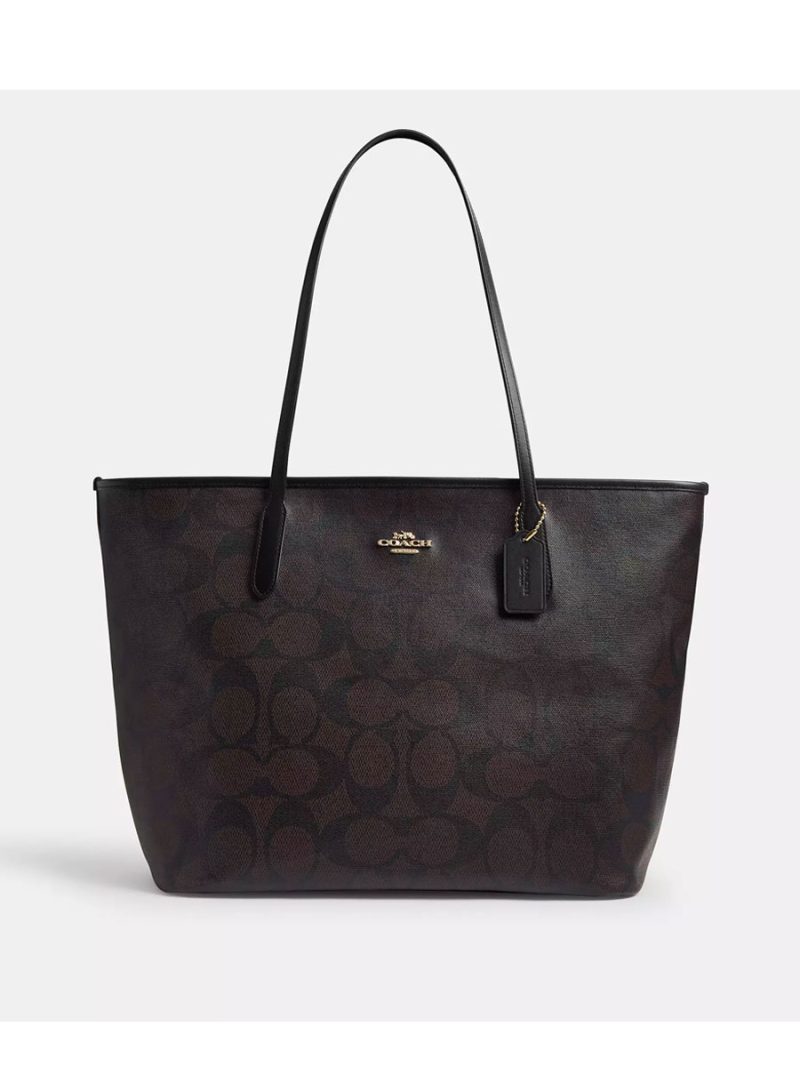 COACH Large City Tote Bag In Maxi Signature Canvas