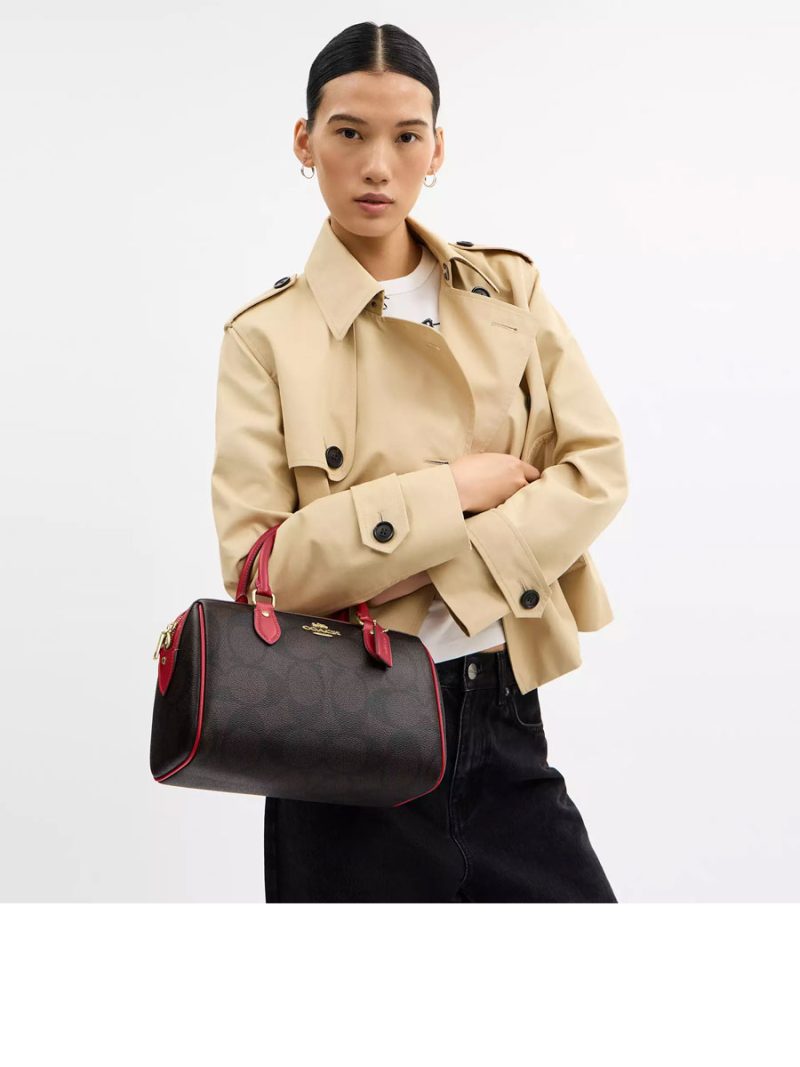 COACH Rowan Satchel Bag In Maxi Signature Canvas - Image 4