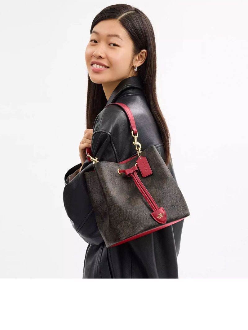 COACH Rowan Bucket Bag In Maxi Signature Canvas - Image 4