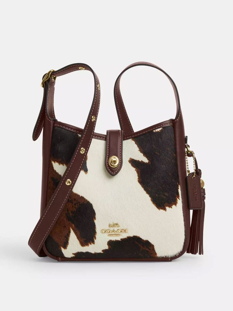 COACH Hadley Mini Crossbody Bag With Cow Print And Tassel