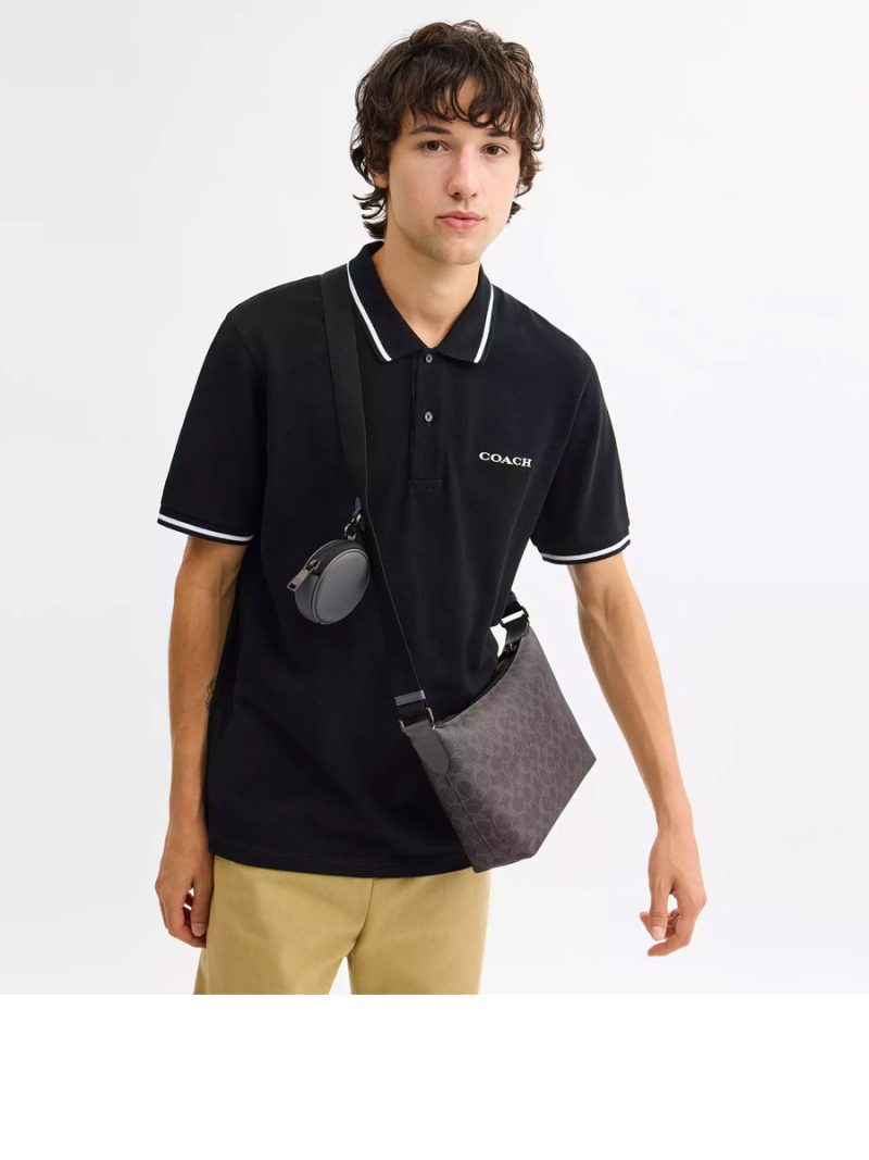 COACH Small Finn Crossbody Bag With Pouch In Signature Canvas - Image 4