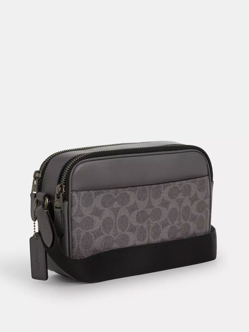 COACH Graham Crossbody Bag In Signature Canvas With Varsity Stripe - Image 3