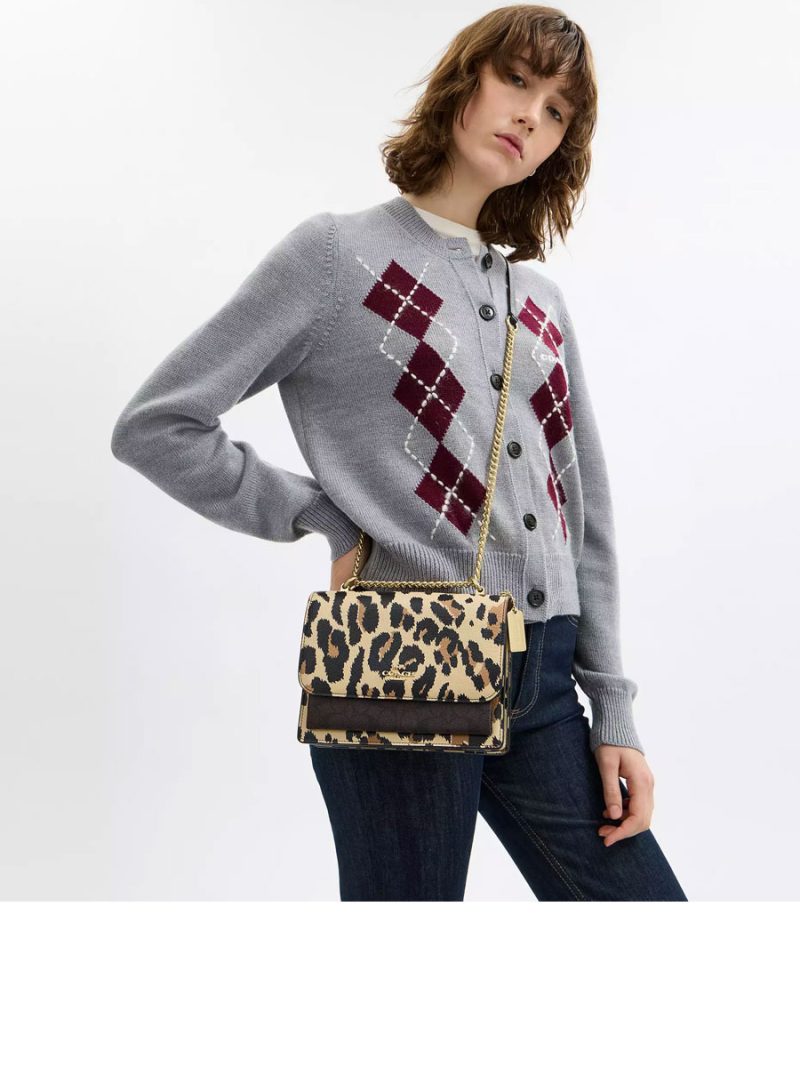 COACH Klare Crossbody Bag With Leopard Print And Signature Canvas - Image 6