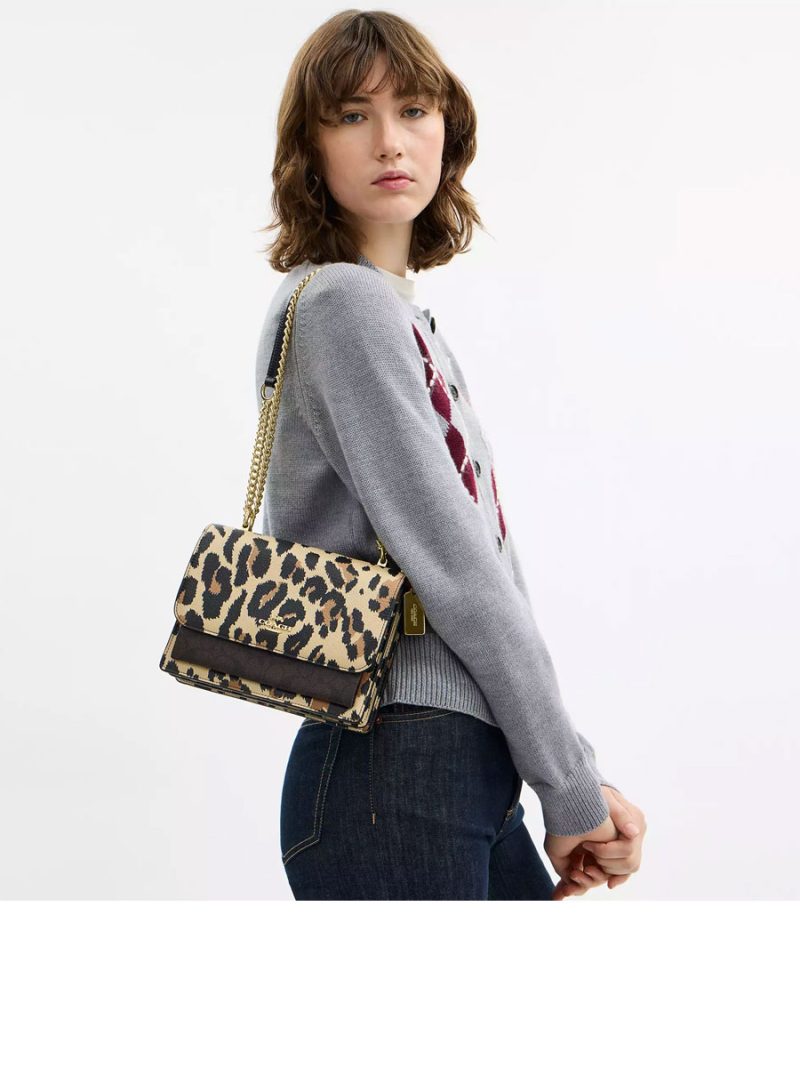 COACH Klare Crossbody Bag With Leopard Print And Signature Canvas - Image 5