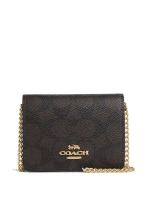 COACH Mini Wallet On A Chain In Signature Canvas