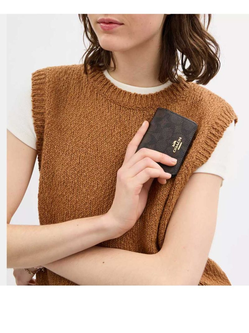 COACH Mini Wallet On A Chain In Signature Canvas - Image 6