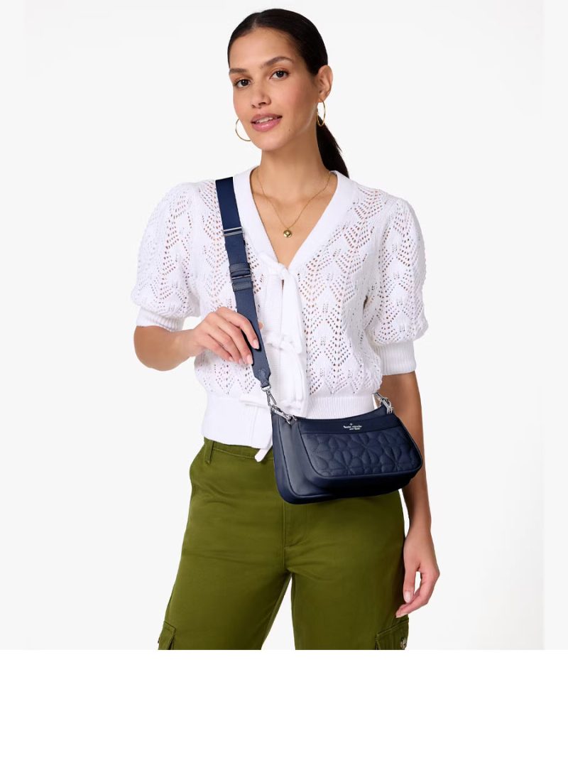 KATE SPADE Duet Spade Flower Quilted Nylon Crossbody - Image 5