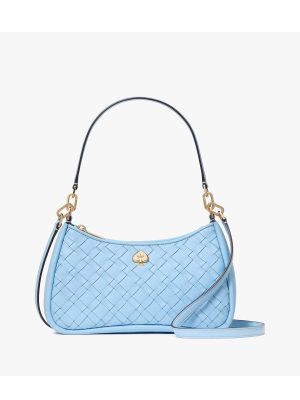 KATE SPADE Kayla Woven Leather Small Convertible Shoulder Bag