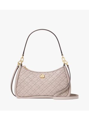 KATE SPADE Kayla Woven Leather Small Convertible Shoulder Bag