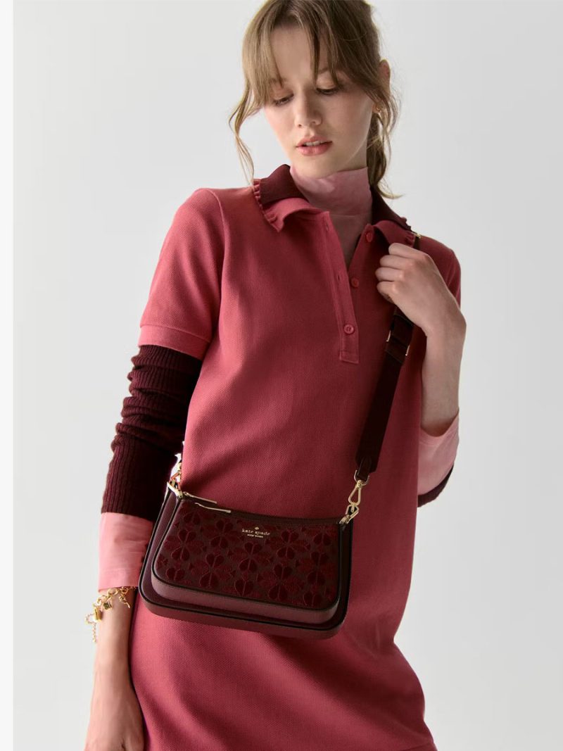 KATE SPADE Duet Spade Flower Embroidered Small Crossbody - Image 5