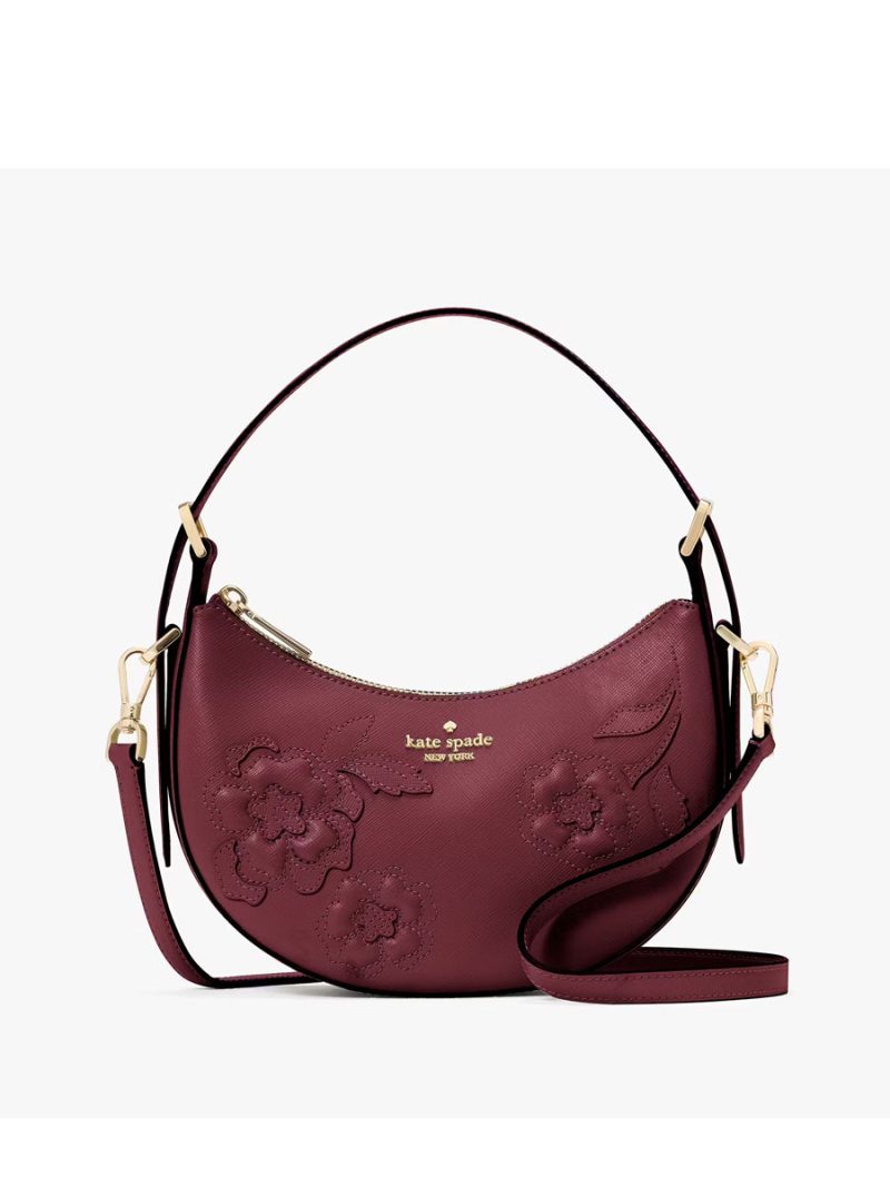KATE SPADE Nova Floral Applique Crescent Shoulder Bag
