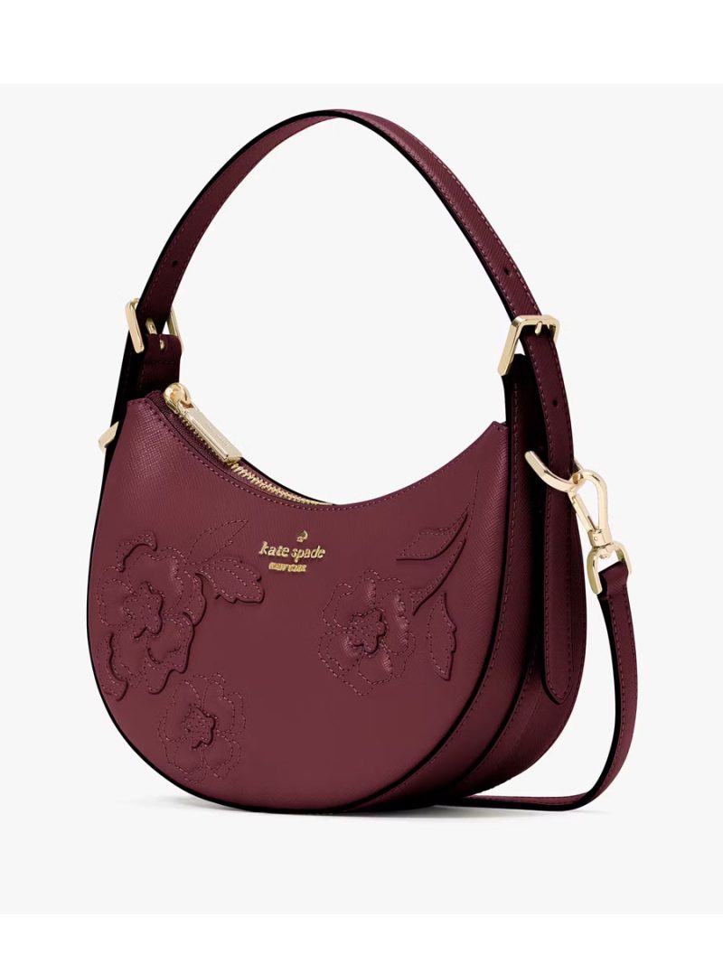 KATE SPADE Nova Floral Applique Crescent Shoulder Bag - Image 3