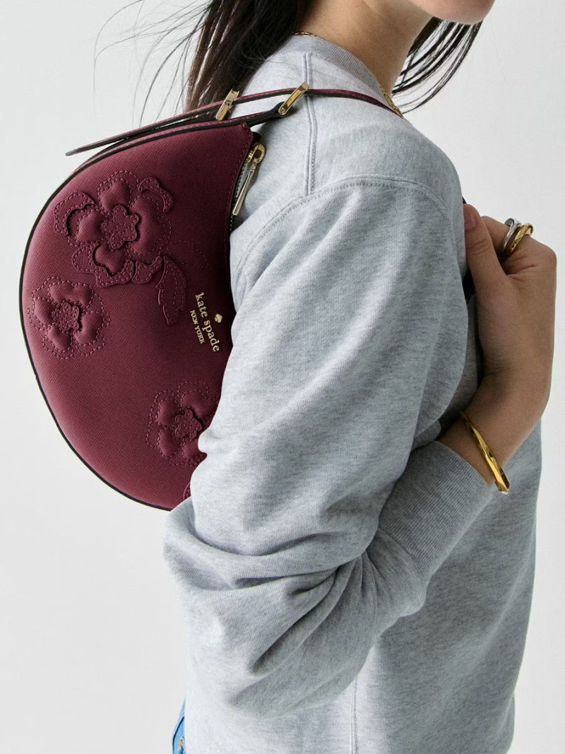KATE SPADE Nova Floral Applique Crescent Shoulder Bag - Image 5