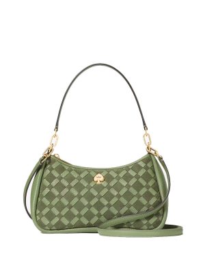 KATE SPADE Kayla Woven Leather Small Convertible Shoulder Bag