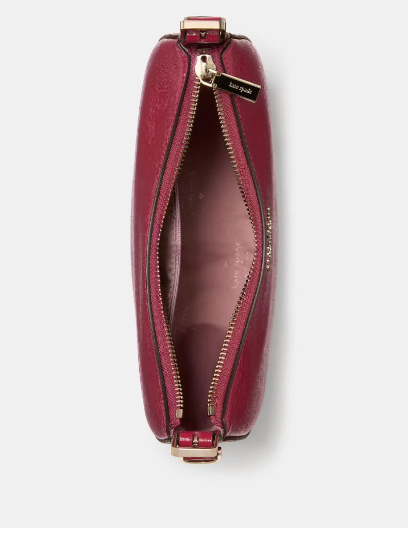 KATE SPADE Nova Textured Patent Leather Small Crescent Shoulder Bag - Image 2