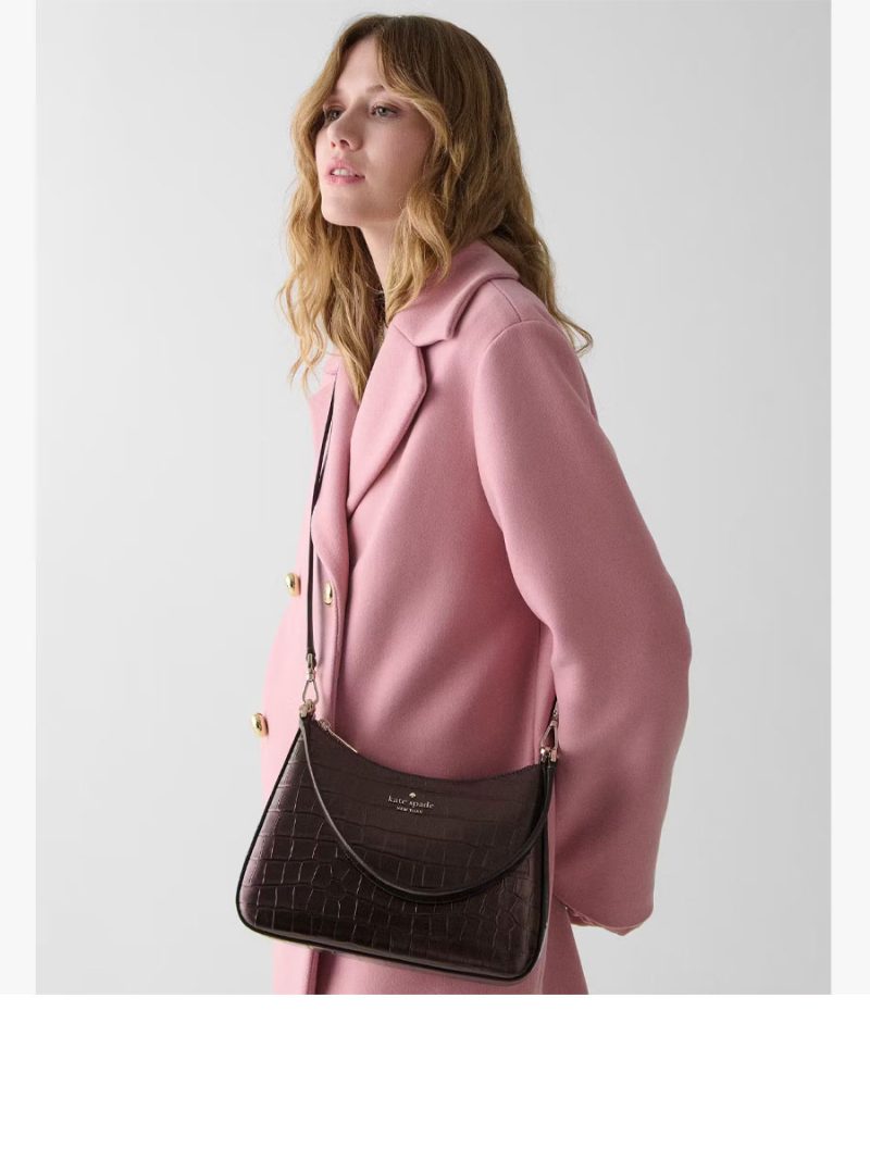 KATE SPADE Margot Metallic Croc Embossed Convertible Shoulder Bag - Image 4