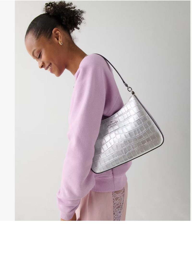 KATE SPADE Margot Metallic Croc Embossed Convertible Shoulder Bag - Image 5