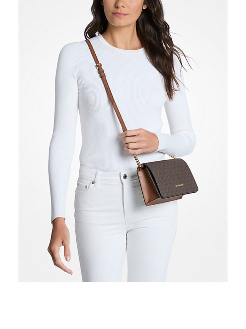 MICHAEL Michael Kors Jet Set Medium Signature Logo Crossbody Bag - Image 3